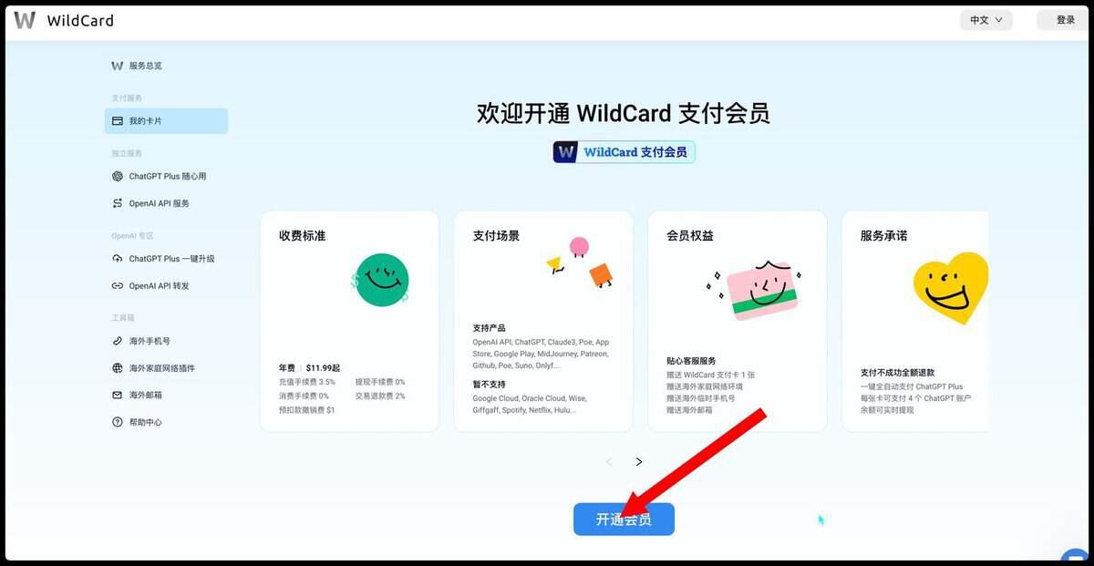 Wildcard 订阅 ChatGPT 4.0,支付宝充值,无需等排队
